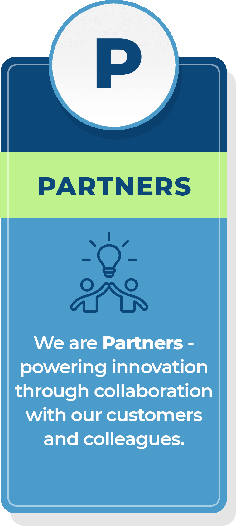 iPipeline core values - We are Partners graphic